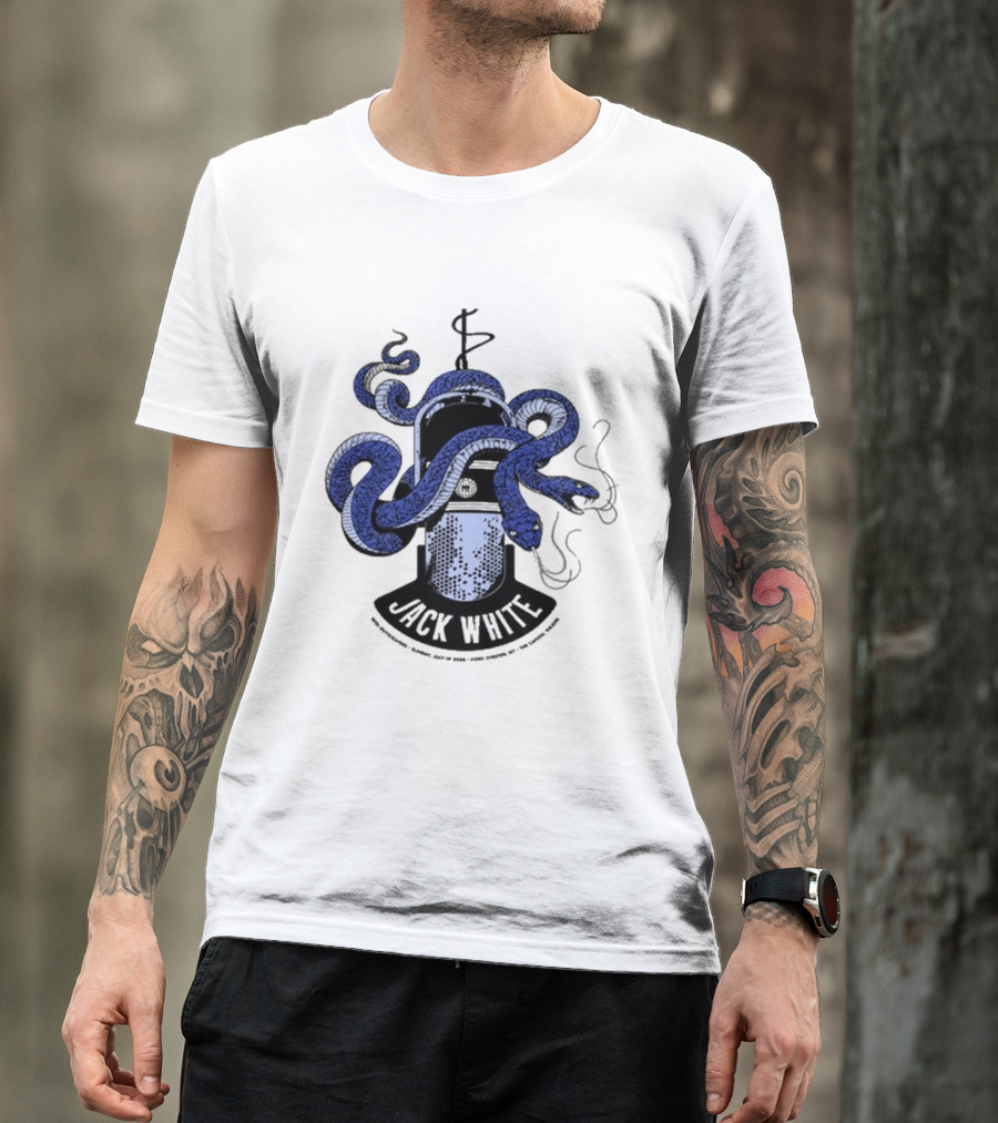 Jack White Chester New York 2026 Event Snake Wrapped Microphone T-Shirt