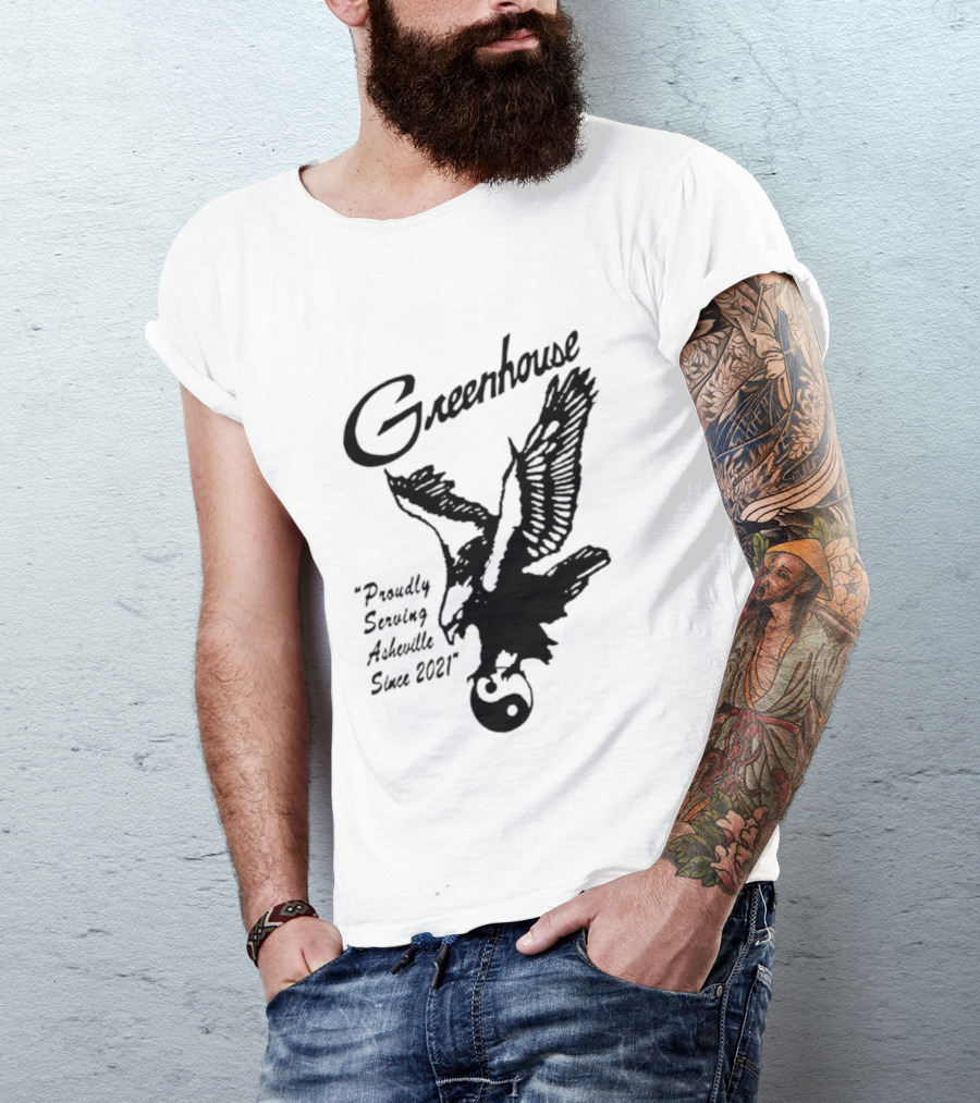 Greenhouse Proudly Serving Asheville Since 2021 Eagle Motif T-Shirt