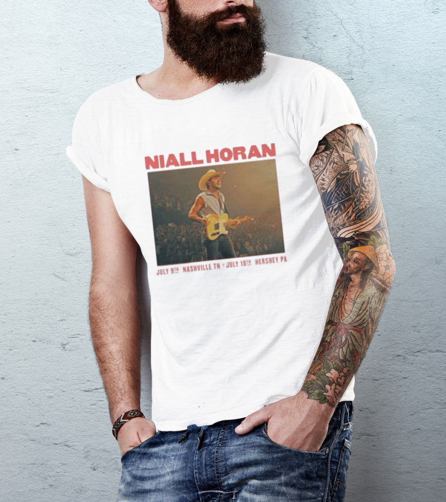 Niall Horan Live Performance Cowboy Hat Guitar Dallas Texas Event T-Shirt