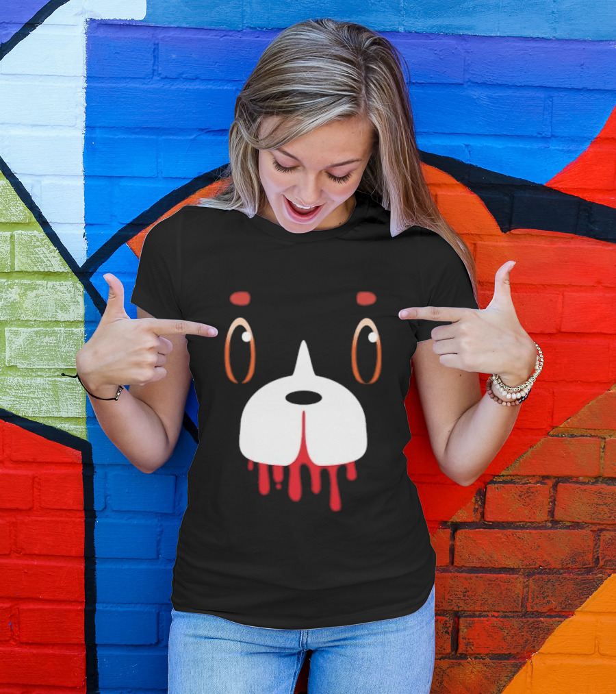 Final Space Mooncake Face Cartoon Character Dripping Red T-Shirt