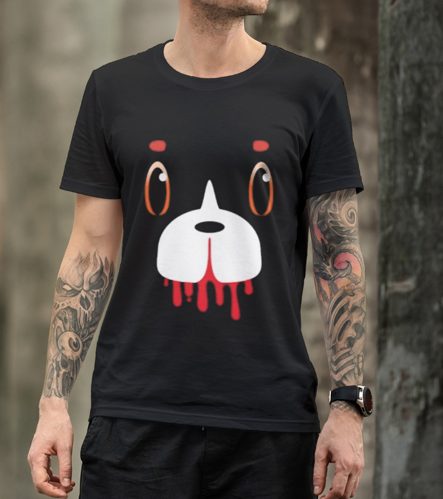 Final Space Mooncake Face Cartoon Character Dripping Red T-Shirt