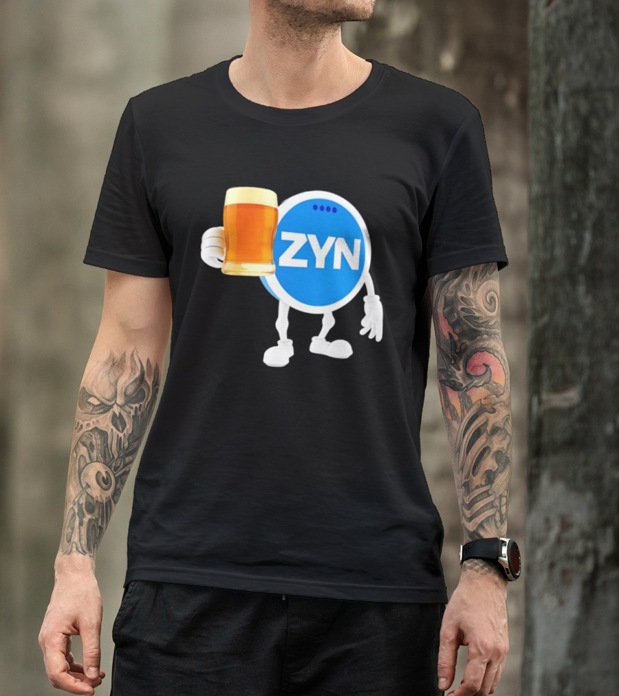 ZYN Snus Beer Character Holding T-Shirt