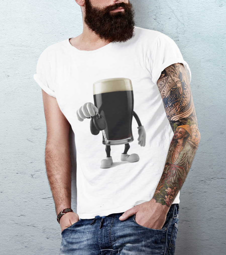 Guinness Beer Pint Holding Car Keys T-Shirt