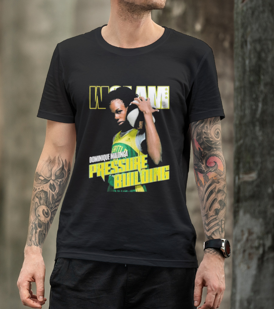 WSLAM Dominique Malonga Pressure Building Seattle Storm T-Shirt