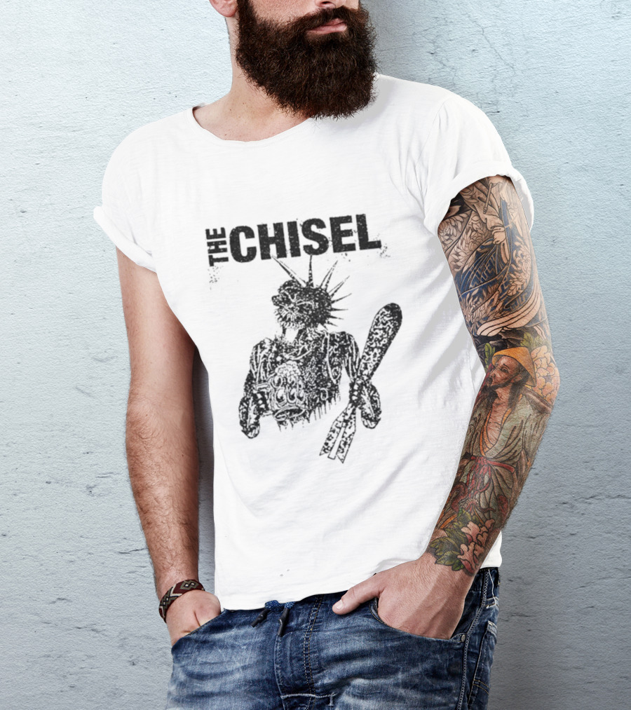 The Chisel Skeleton Statue Liberty Punk T-Shirt