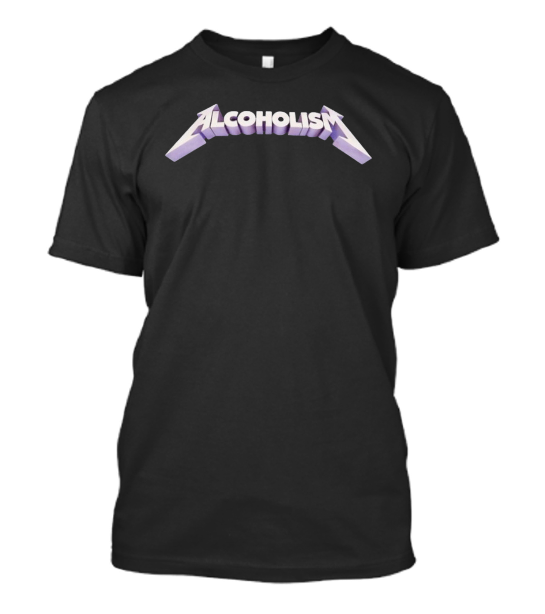 Alcoholism Metallica Style Font T-Shirt