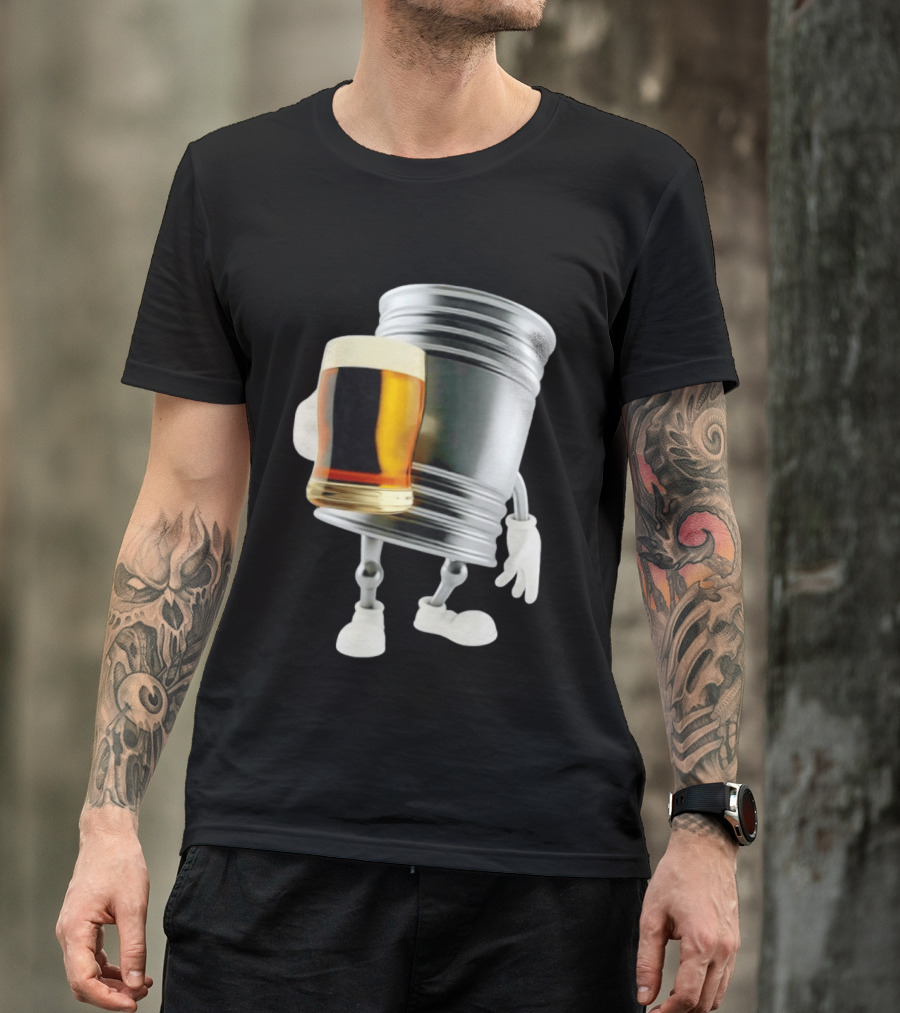 Beer Keg Holding Glass Character Meme T-Shirt