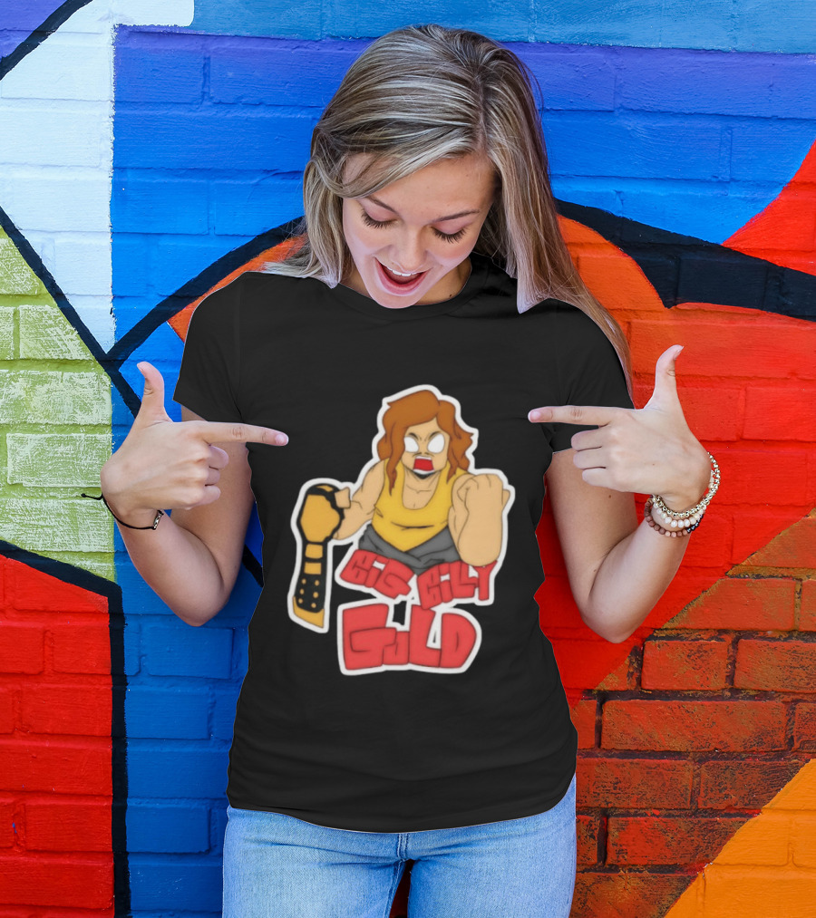 Big Billy Gold Wrestling Champion Belt Bold Cartoon T-Shirt