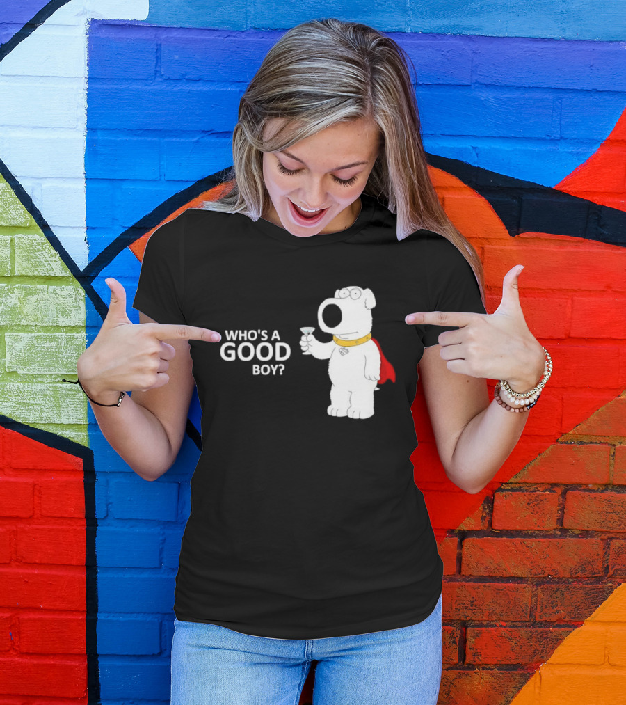 Brian Griffin Who's A Good Boy Family Guy Red Cape Martini T-Shirt