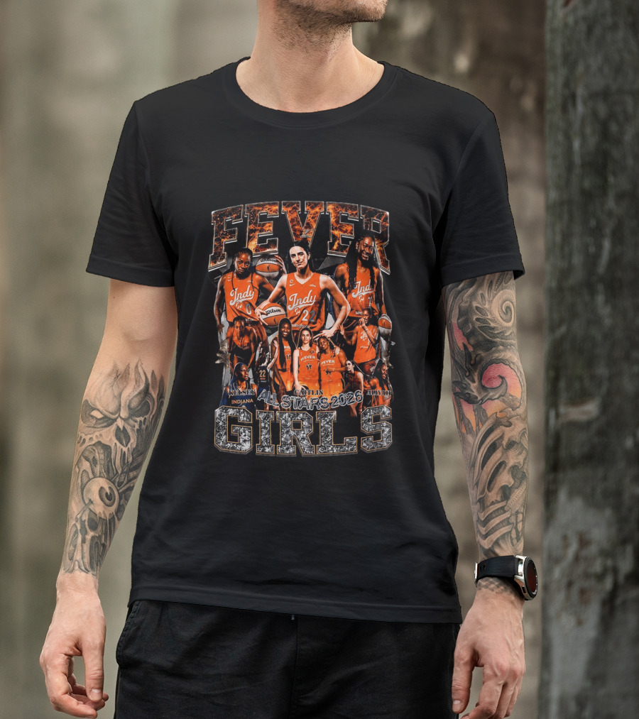 Indiana Fever Girls All Stars 2026 Indy Basketball Kelsey Caitlin Aaliyah T-Shirt