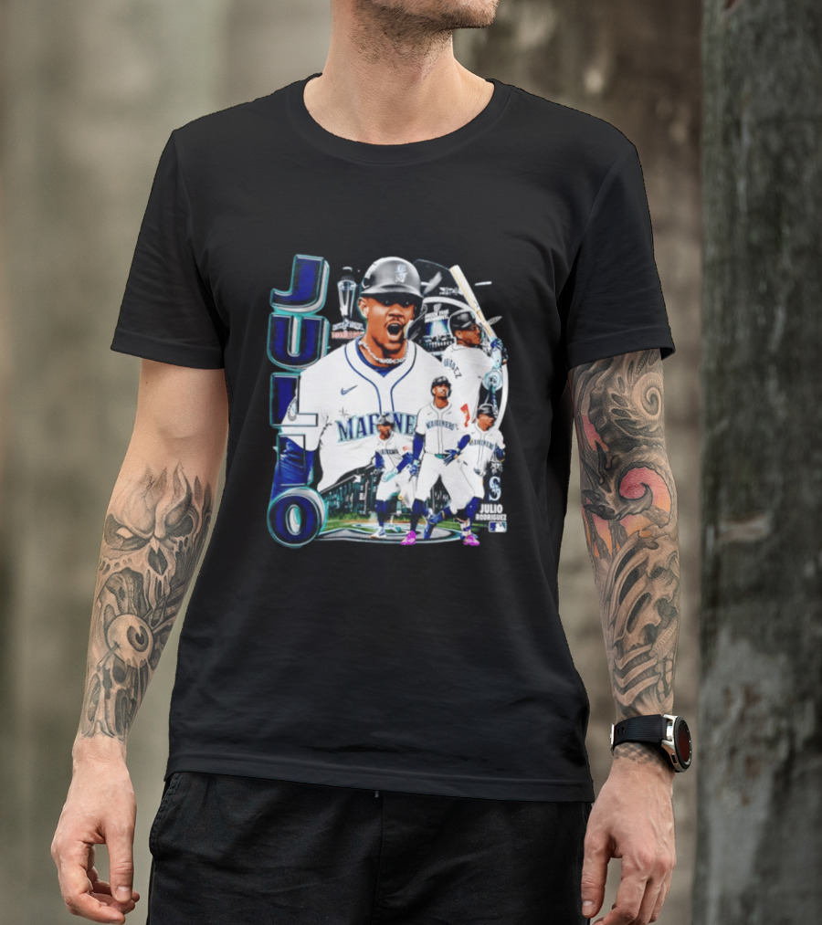 Julio Rodriguez Seattle Mariners MLB 2026 Collage Mariners Baseball Player T-Shirt