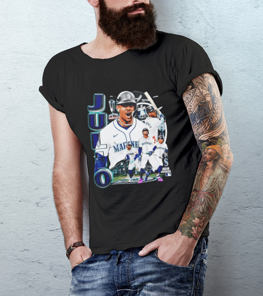 Julio Rodriguez Seattle Mariners MLB 2026 Collage Mariners Baseball Player T-Shirt