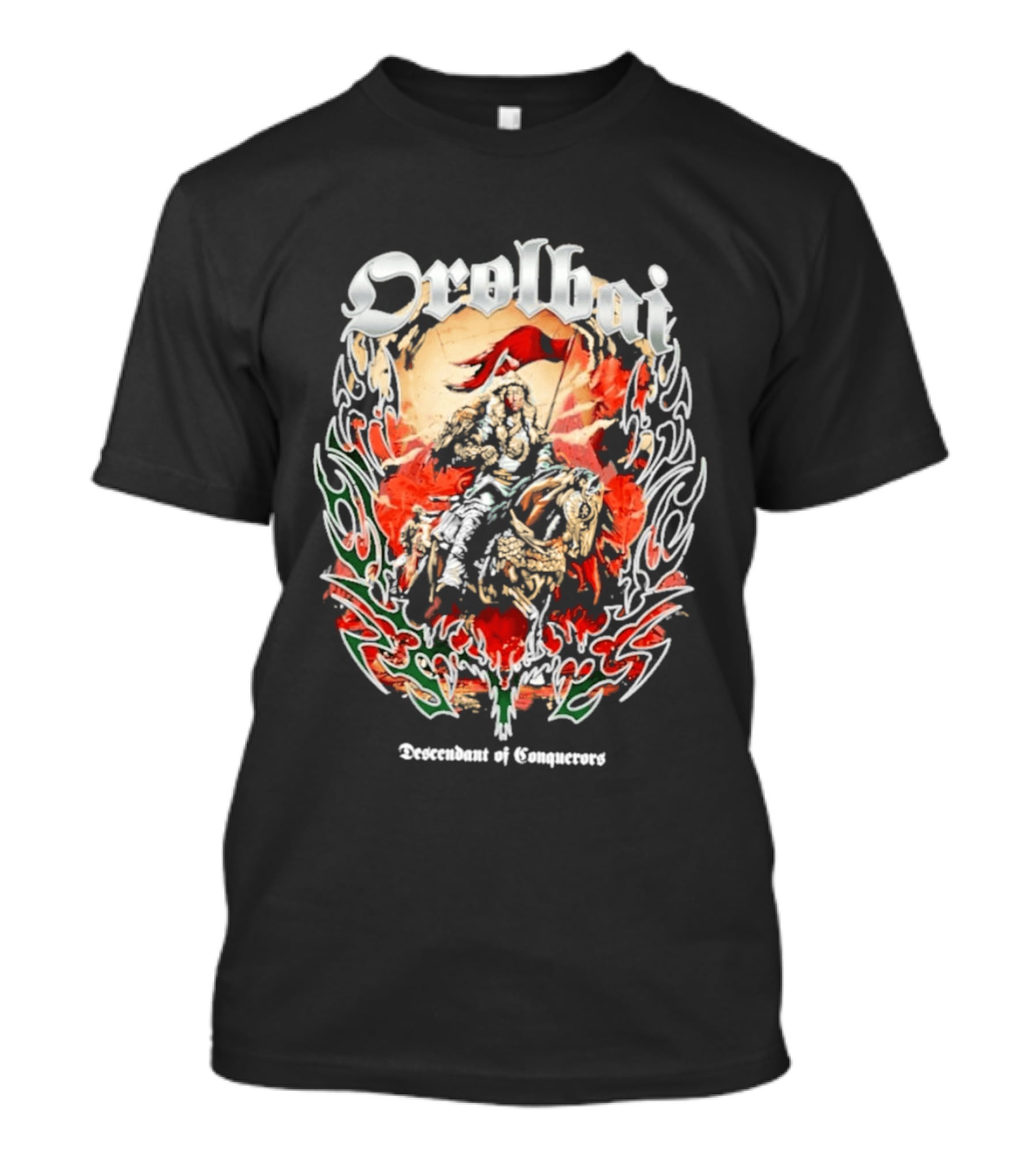 Orolbai Myktybek Descendant Of Conquerors Flame Warrior T-Shirt