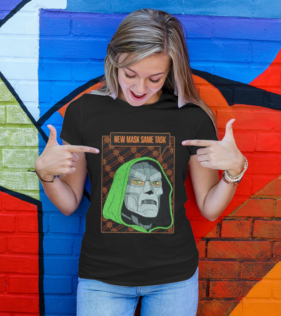 New Mask Same Task Doctor Doom Marvel Villain Green Hood Comic Book Hero T-Shirt