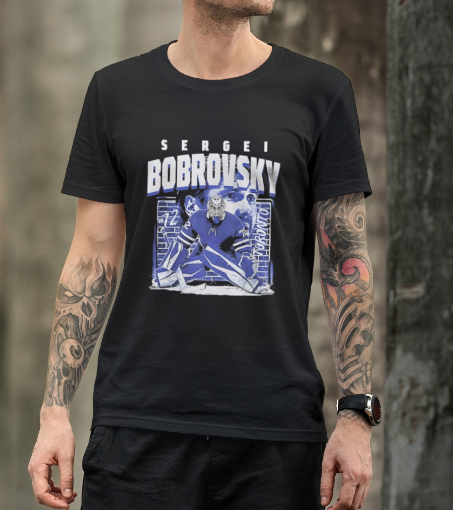 Sergei Bobrovsky #72 Brick Wall Toronto Maple Leafs Hockey Goalie T-Shirt