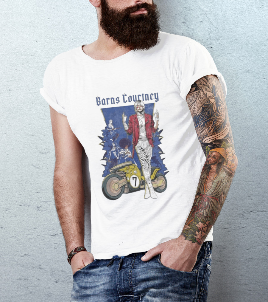 Barns Courtney Lucky 7 Anime Motorcycle And Music T-Shirt