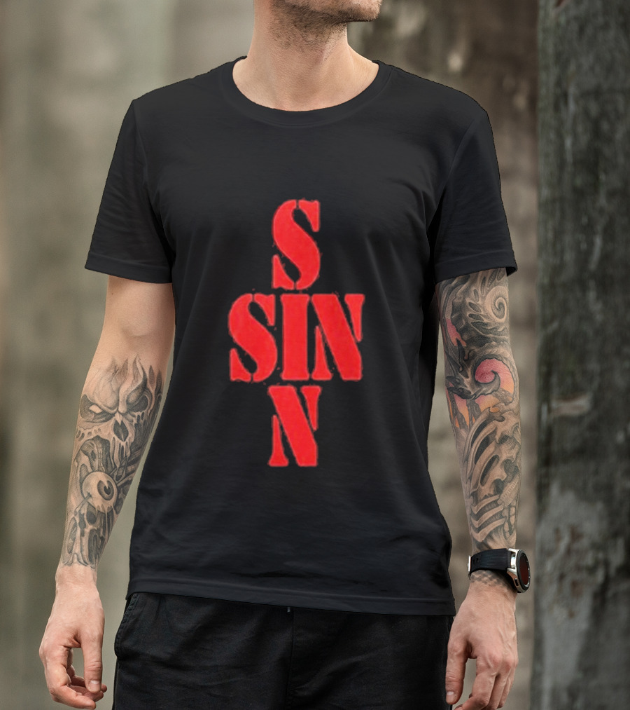 21 Savage NYC SINN Red Sin Cross T-Shirt
