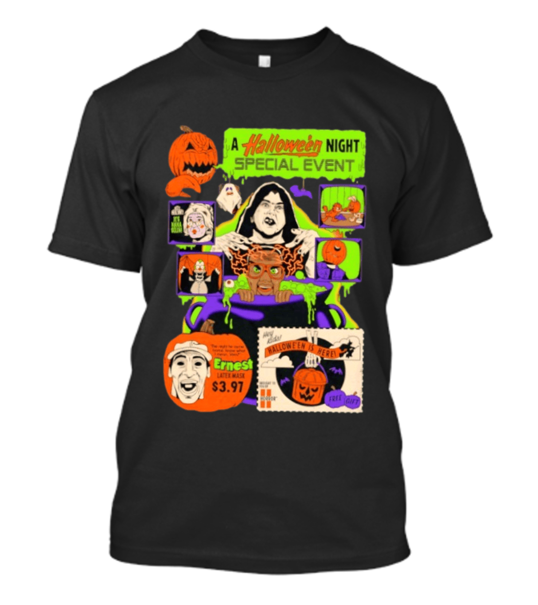 Halloween Special Event Ernest Latex Mask $3.97 Includes Free Gift Spooky Night T-Shirt