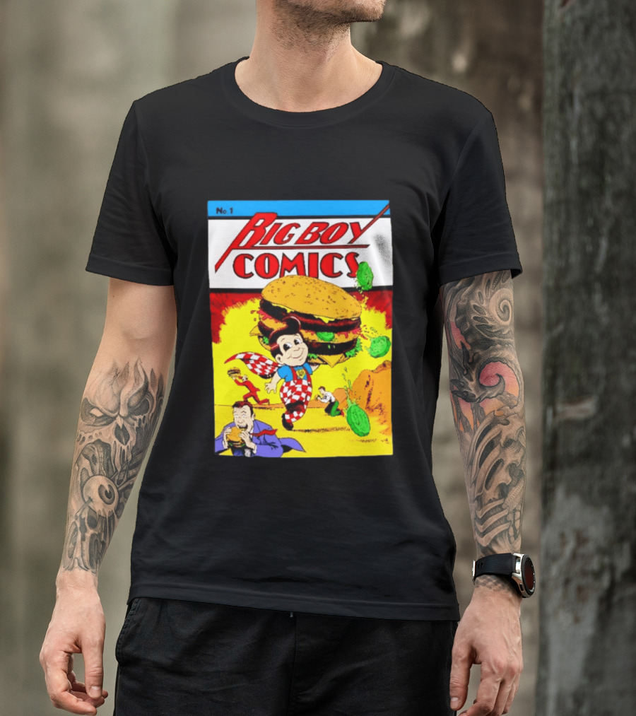 Big Boy Comics No 1 Hamburger Adventure Retro Comic Cover T-Shirt