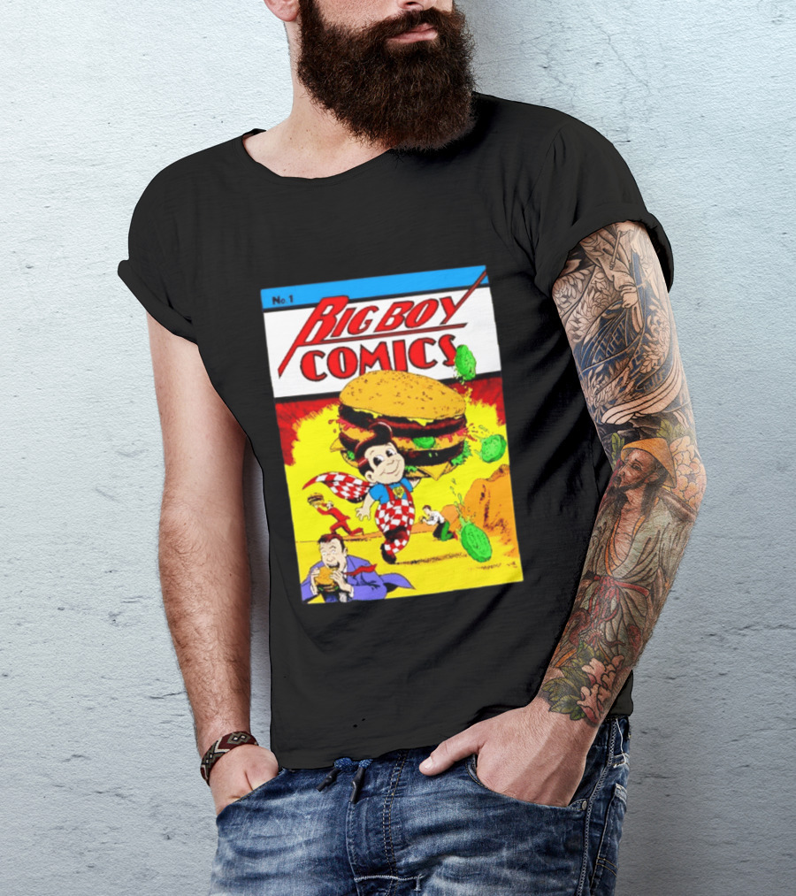 Big Boy Comics No 1 Hamburger Adventure Retro Comic Cover T-Shirt
