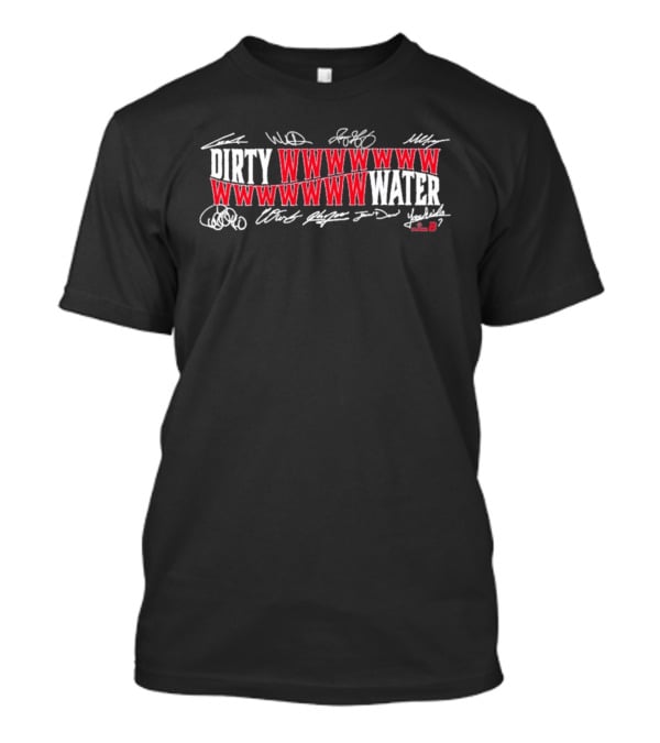 Boston Baseball Dirty Water WWWWWWWWWWWWWWW Signatures T-Shirt