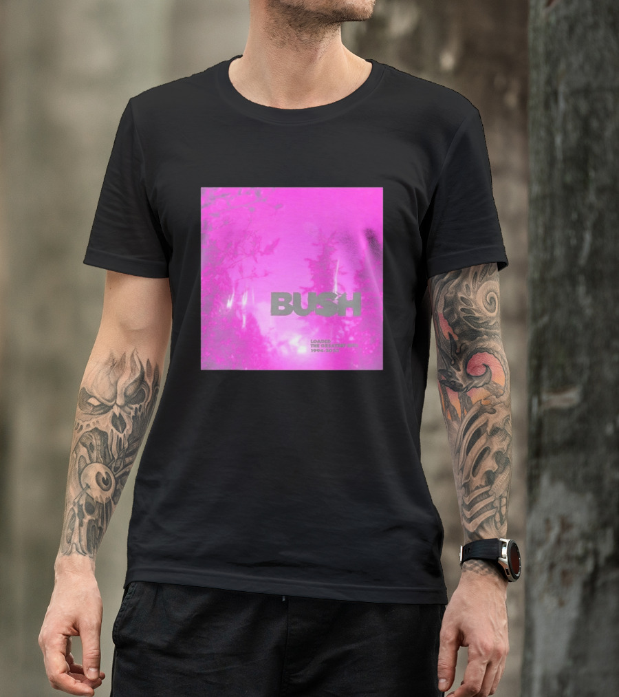 Bush Loaded The Greatest Hits 1994 2023 Pink Album Cover T-Shirt