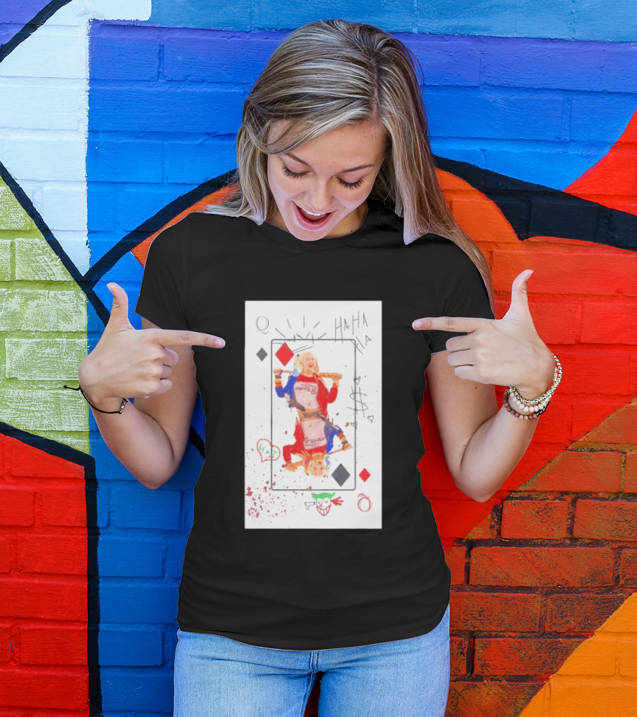 Harley Quinn Playing Card Queen HAHA DC Comics Joker T-Shirt