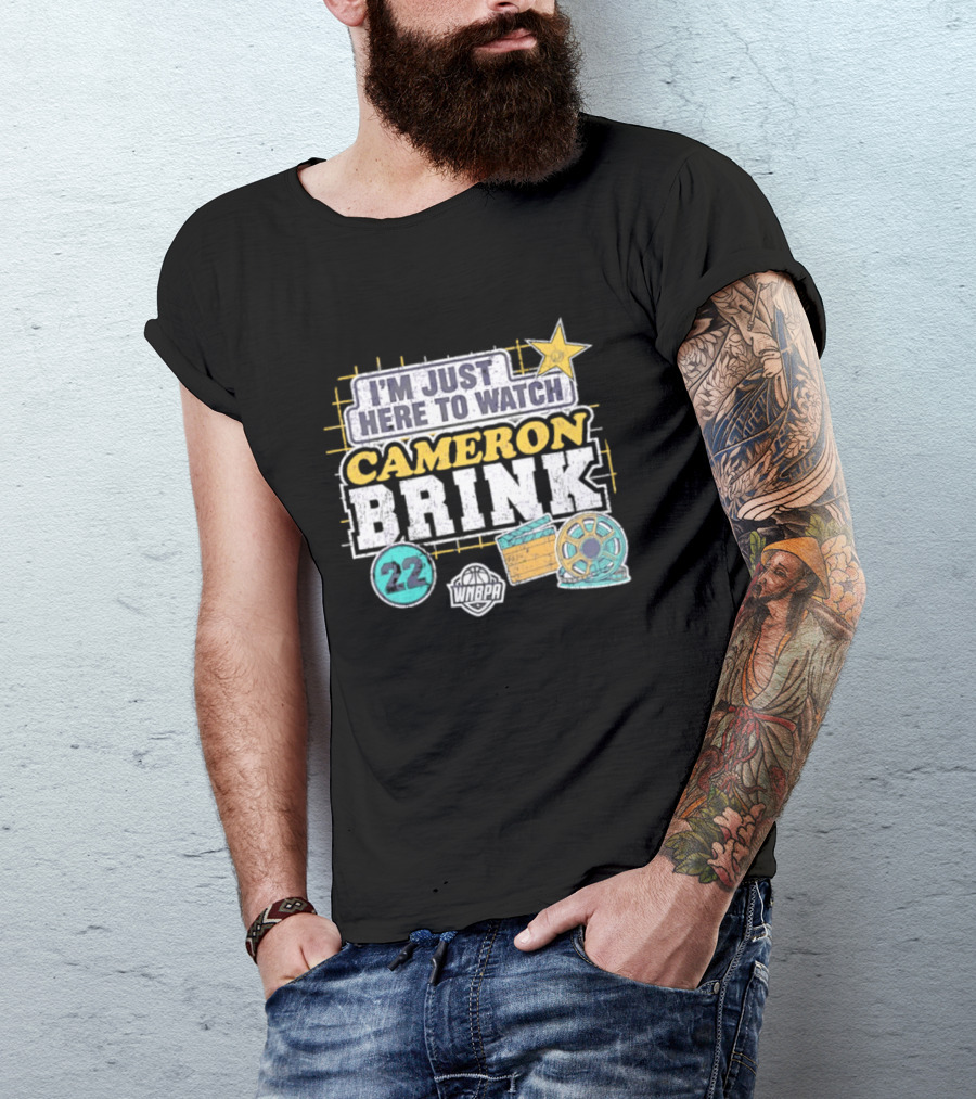 I'm Just Here To Cameron Brink 22 Los Angeles Sparks WNBA Movie Reel Basketball Star T-Shirt