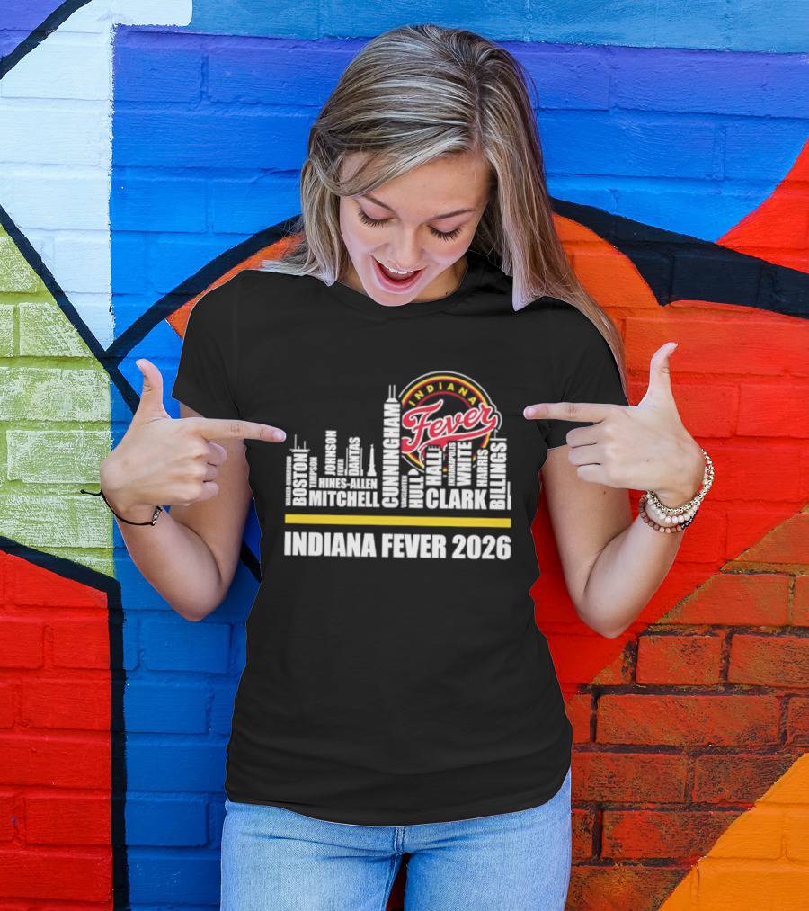 Indiana Fever 2026 Roster Skyline WNBA T-Shirt