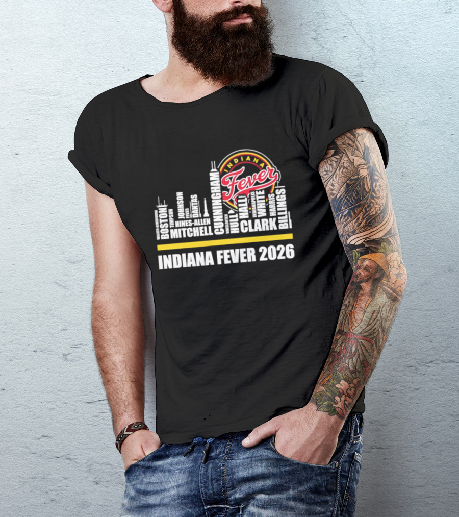 Indiana Fever 2026 Roster Skyline WNBA T-Shirt