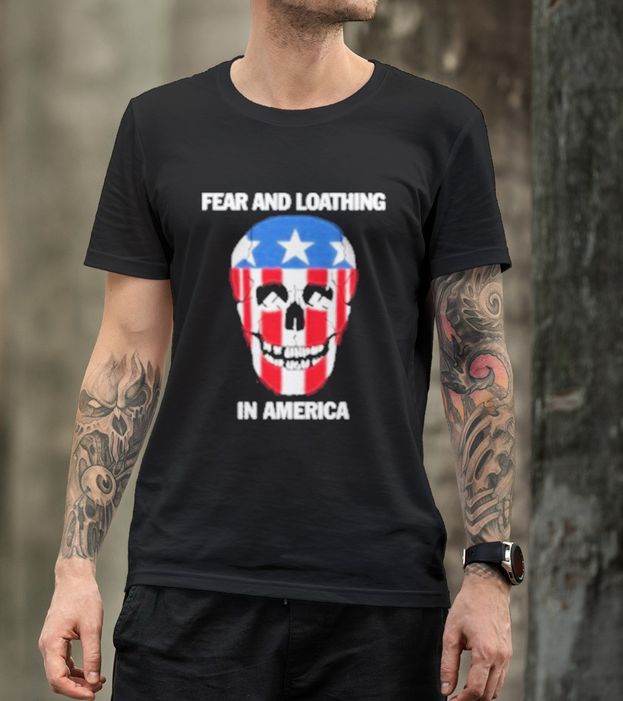 Fear And Loathing In America Skull Stars Stripes T-Shirt