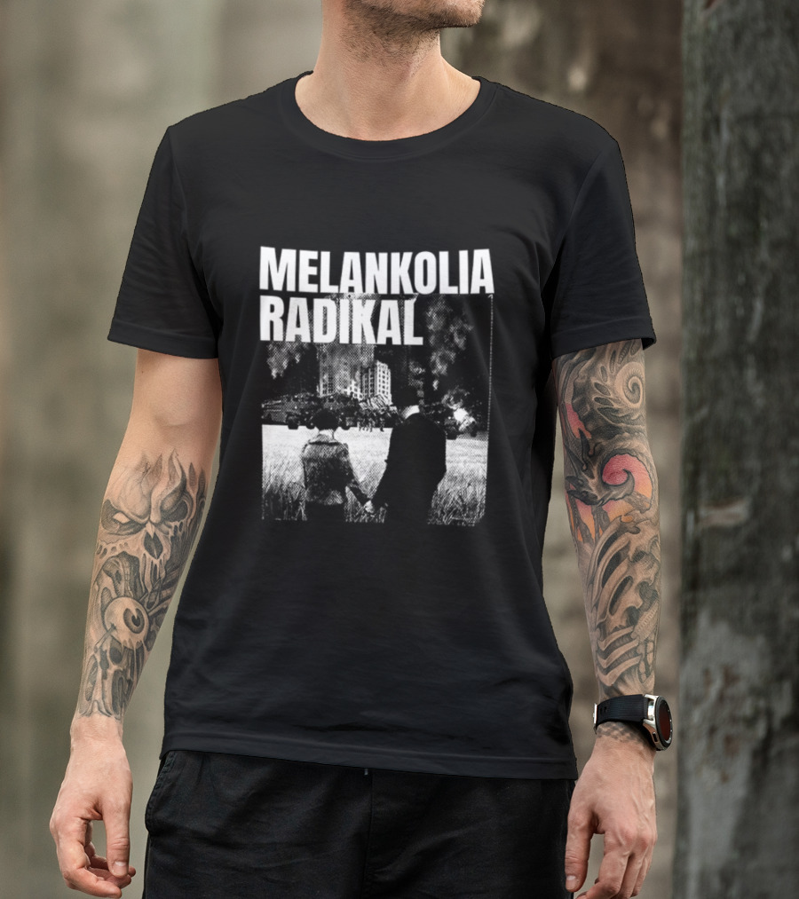 Melankolia Radikal Maukah Kau Berdiri Bersama Melawan Malam Malam YG 2 Sided Urban Streetwear Aesthetic T-Shirt