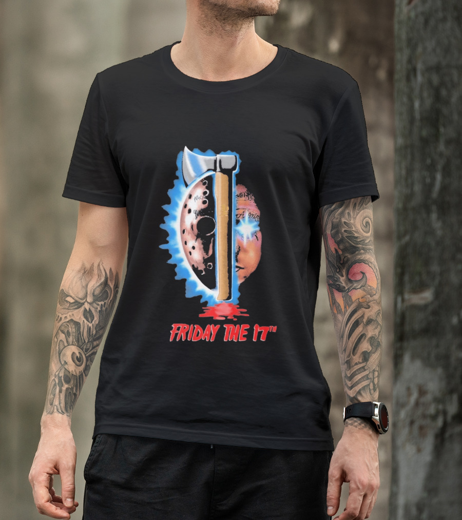 Ouija Macc Friday The 17th Part VII Axe Horror Mask T-Shirt