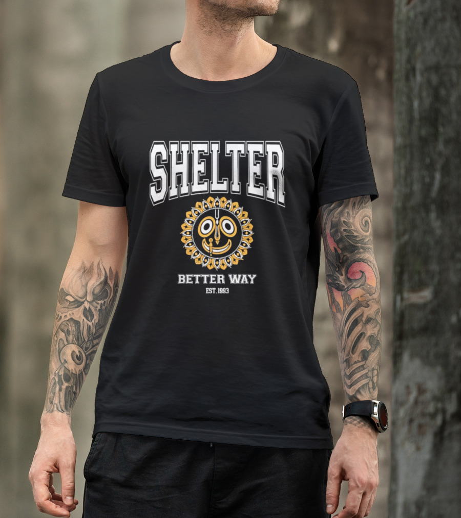 Shelter Better Way Est 1993 Hardcore Punk Sun Face Circle T-Shirt