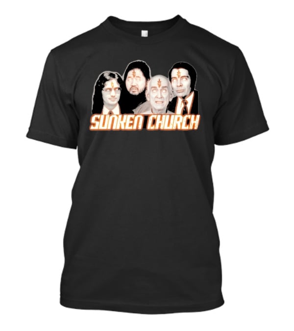 Ouija Macc Sunken Church With Four Figures And Symbol On Foreheads T-Shirt