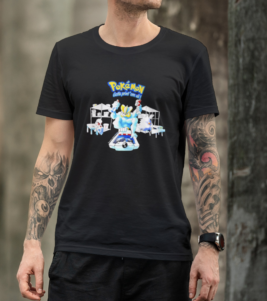 Pokemon Gotta Paint 'Em All Machamp Smeargle Gengar T-Shirt