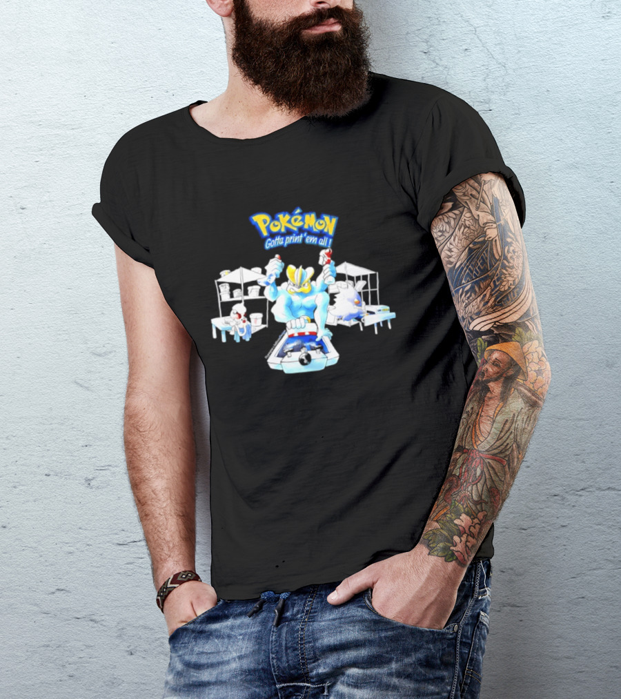 Pokemon Gotta Paint 'Em All Machamp Smeargle Gengar T-Shirt