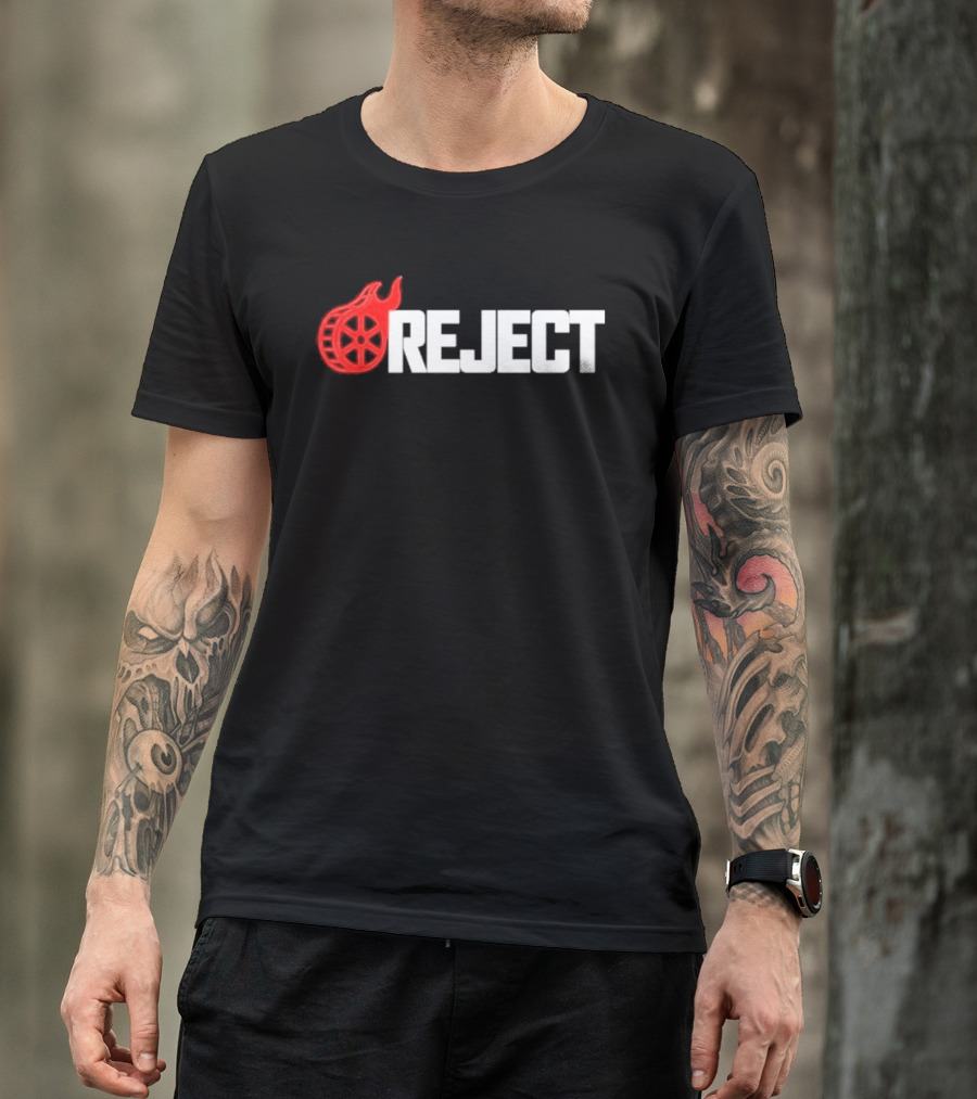 Flaming Reel Rejects Movie Wheel T-Shirt