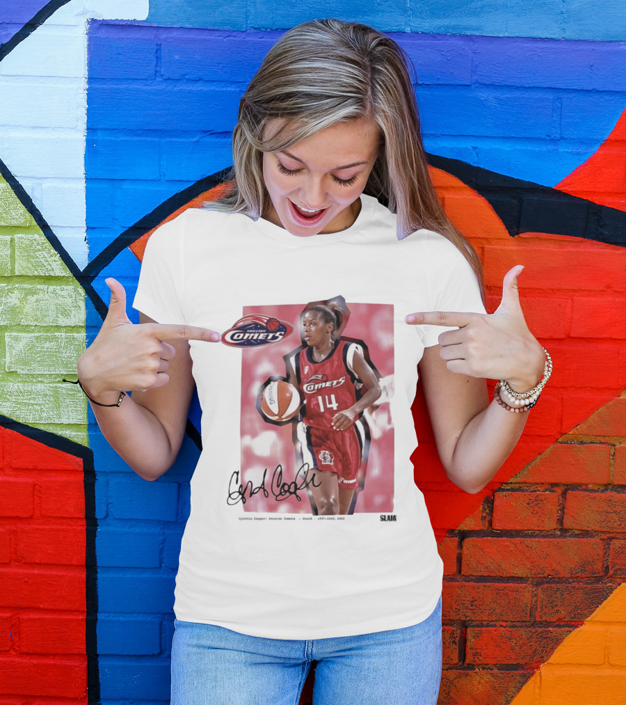 Cynthia Cooper Houston Comets 14 WNBA SLAM Legends T-Shirt
