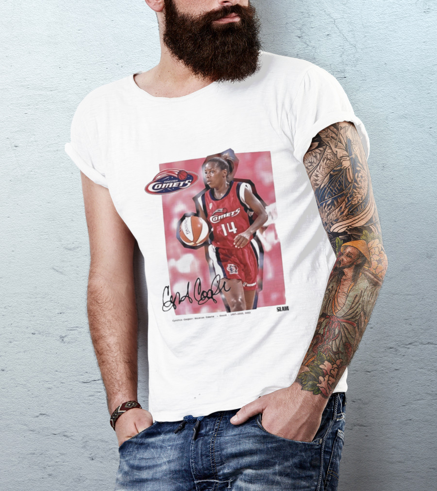 Cynthia Cooper Houston Comets 14 WNBA SLAM Legends T-Shirt