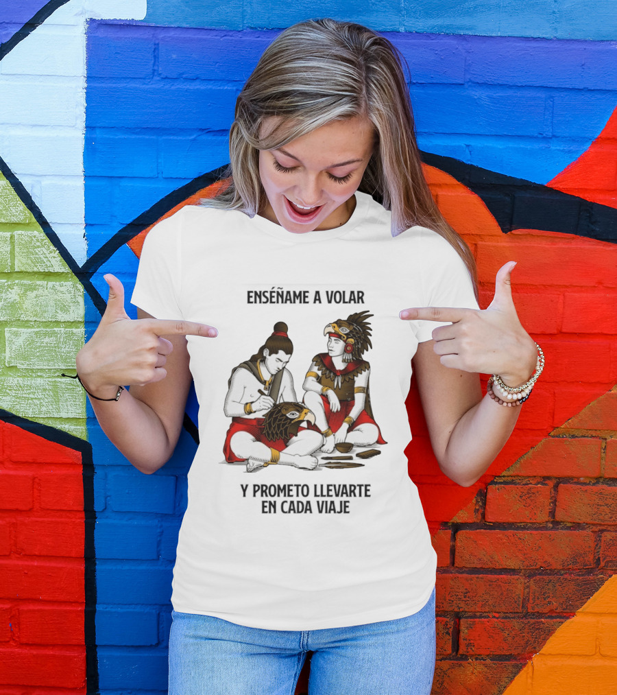Enséñame A Volar Prometo Llevarte En Cada Viaje Guerrero Águila Guerrero Jaguar T-Shirt