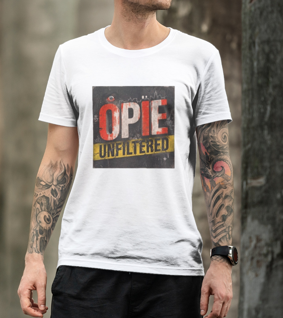 Opie Unfiltered Podcast Eye Graffiti Cityscape T-Shirt