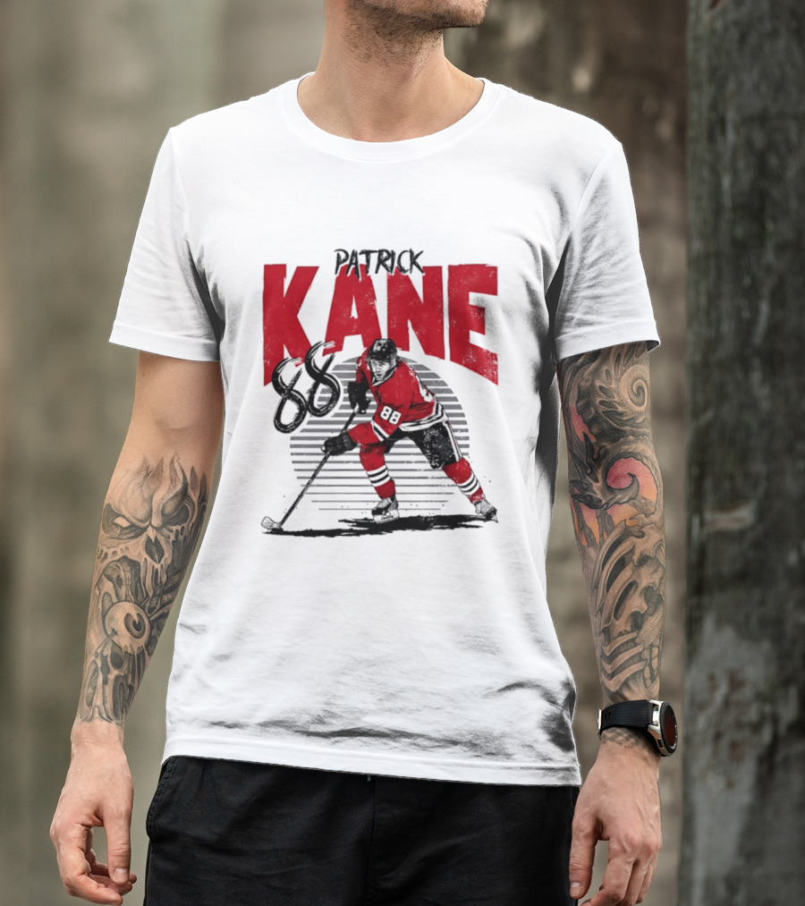 Patrick Kane 88 Chicago Blackhawks Hockey Player Action T-Shirt