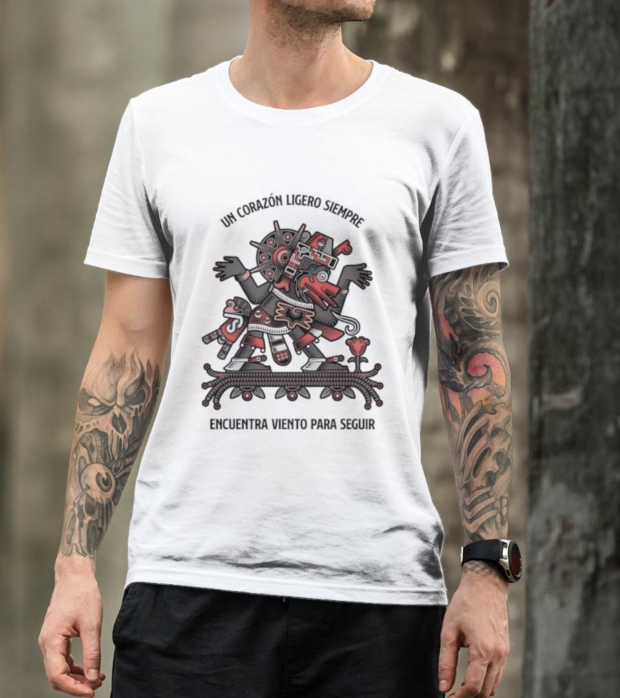 Un Corazón Ligero Siempre Encuentra Viento Para Seguir Aztec T-Shirt