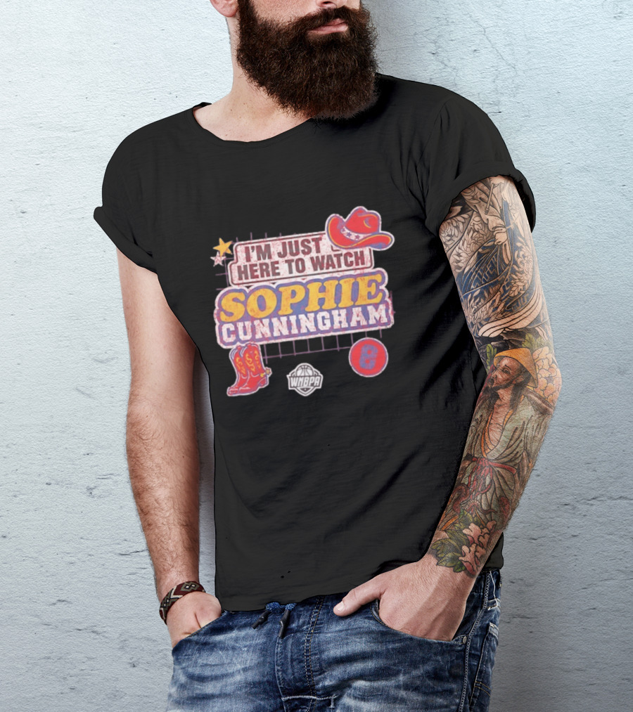 I'm Just Here To Sophie Cunningham WNBA Cowboys Hat Boots Star 8 T-Shirt