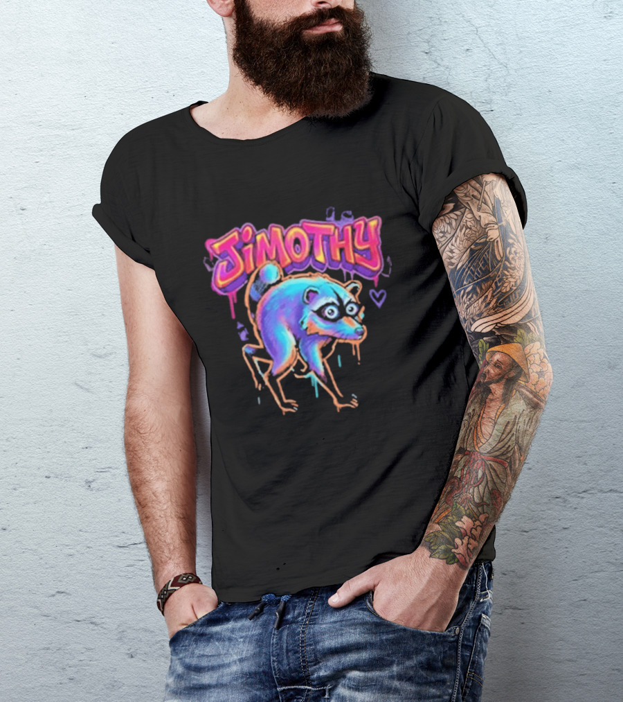 Jimothy Colorful Graffiti Raccoon T-Shirt