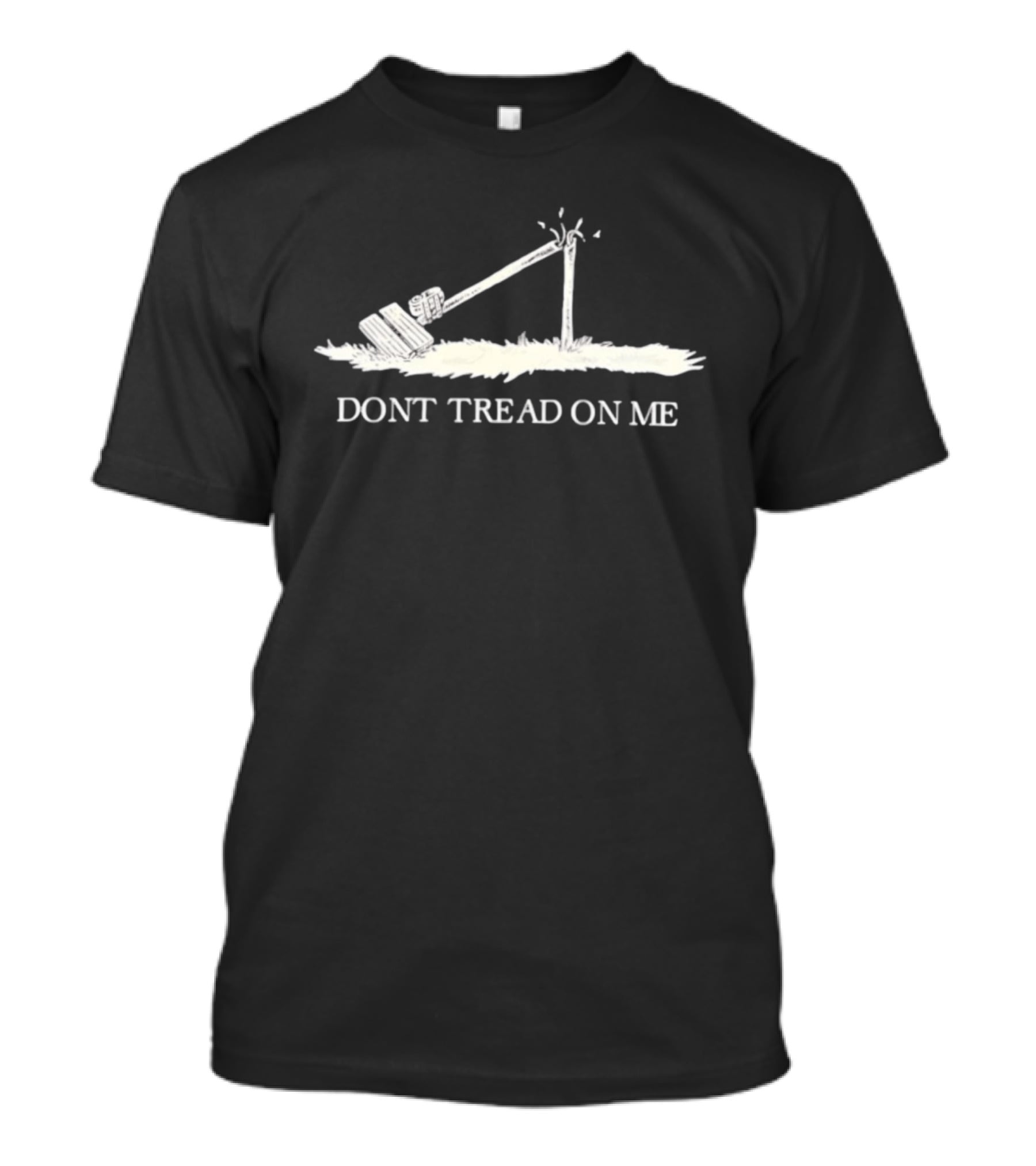 Dont Tread On Me Gadsden Flag Libertarian Fallen Liberty Pole T-Shirt