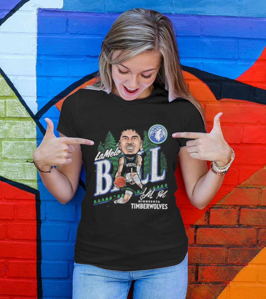 LaMelo Ball Minnesota Timberwolves Basketball Player Caricature T-Shirt