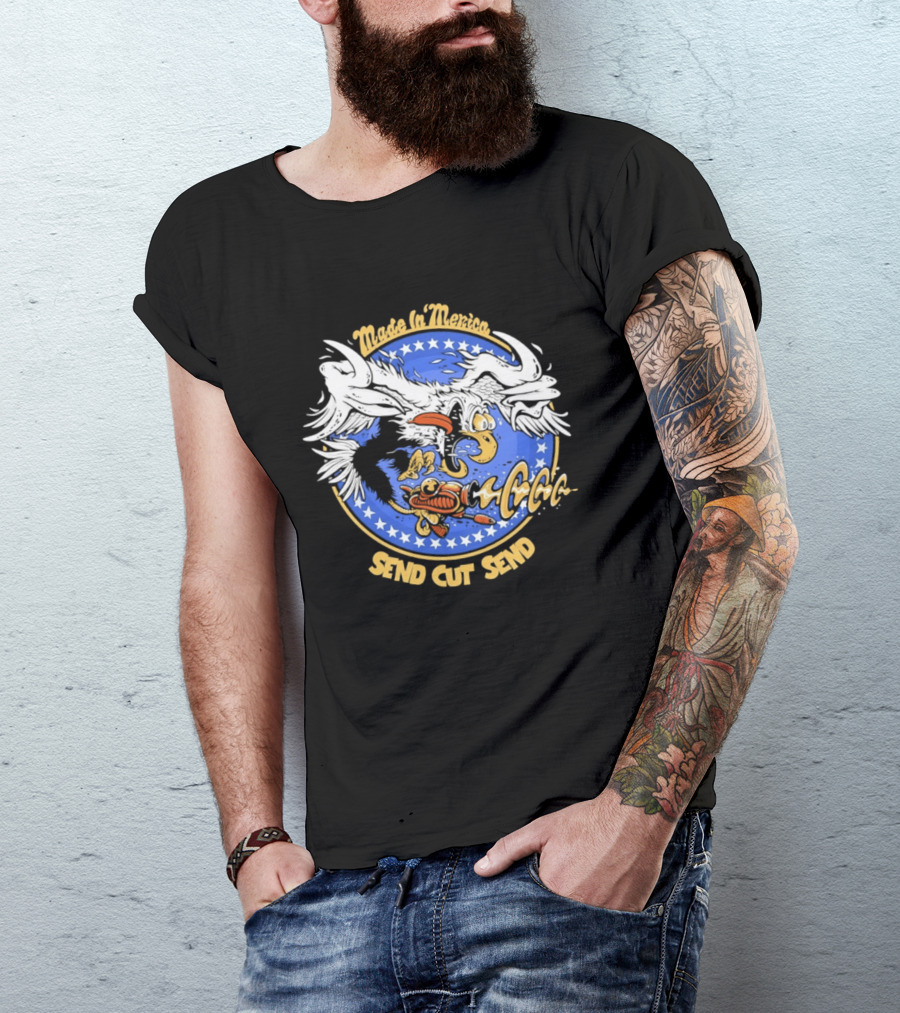 Made In 'Merica Eagle Send Cut Send Stars And Stripes T-Shirt