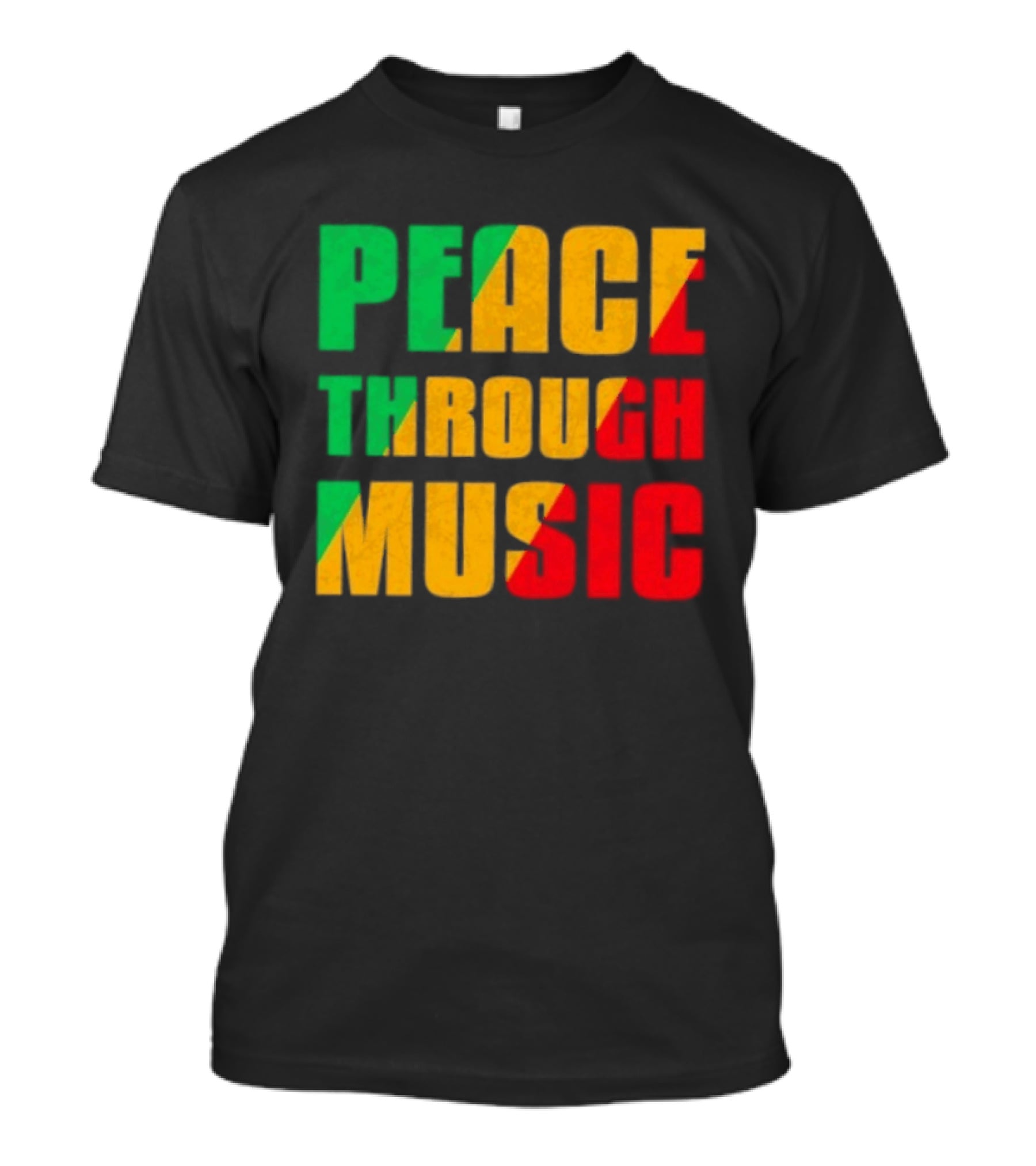 Peace Through Music Reggae Rasta Jamaica T-Shirt